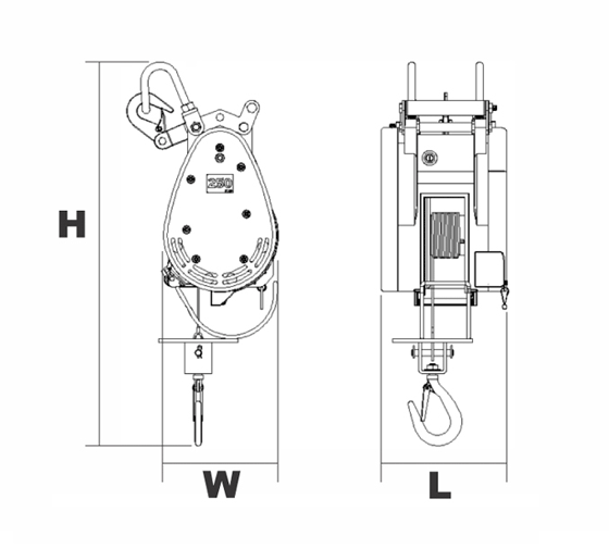 DU-250A迷你鋼索式電動提升機結構
